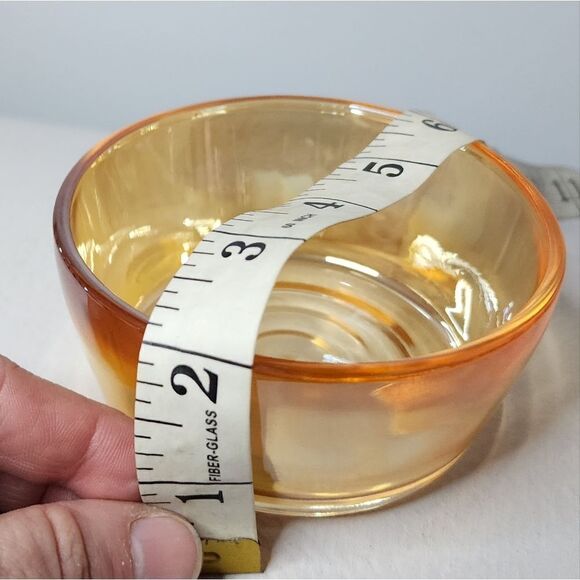 Vintage 4” Iridescent Orange Carnival Glass Custard/Dessert Bowl - Picture 4 of 5